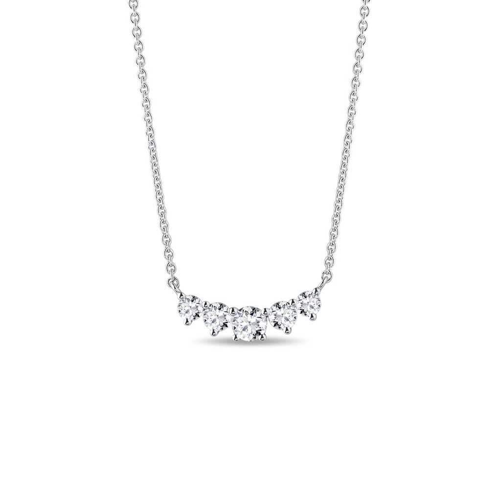 Luxusní náhrdelník s diamanty v bílém zlatě | KLENOTA