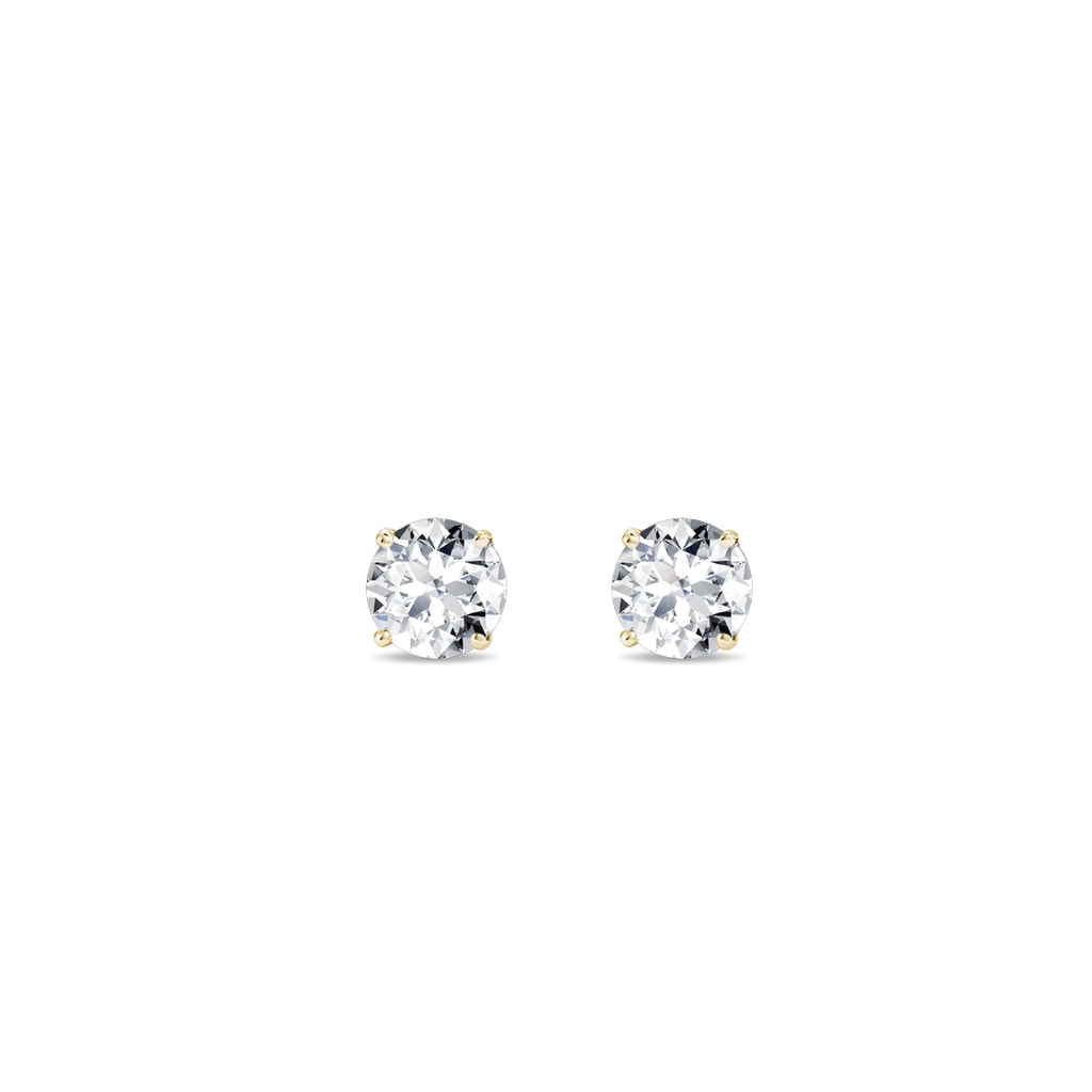 Stud earrings with 0.14ct diamonds in 14kt gold | KLENOTA