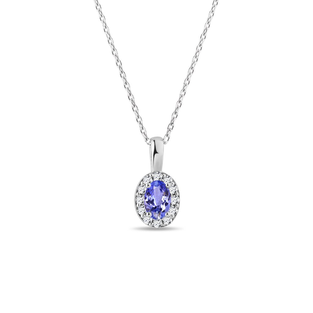 KLENOTA White Gold Necklace with Tanzanite