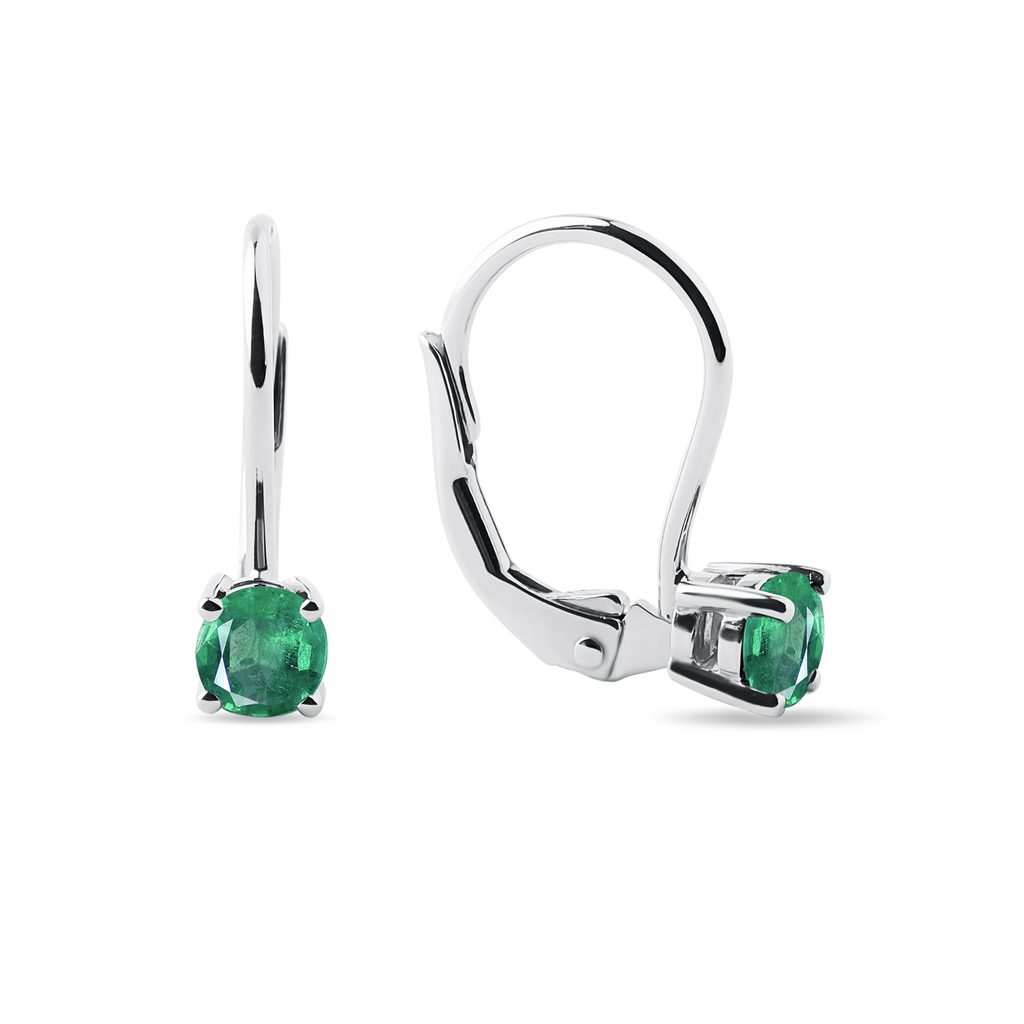 Emerald Earrings in 14k Gold | KLENOTA