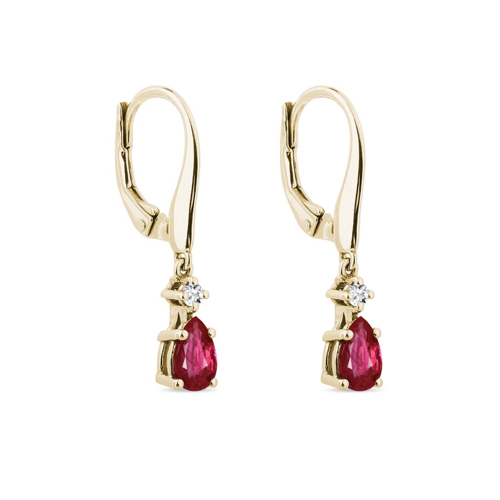 Lab Created Red Ruby 14K Gold Over Silver Drop Earrings - JCPenney