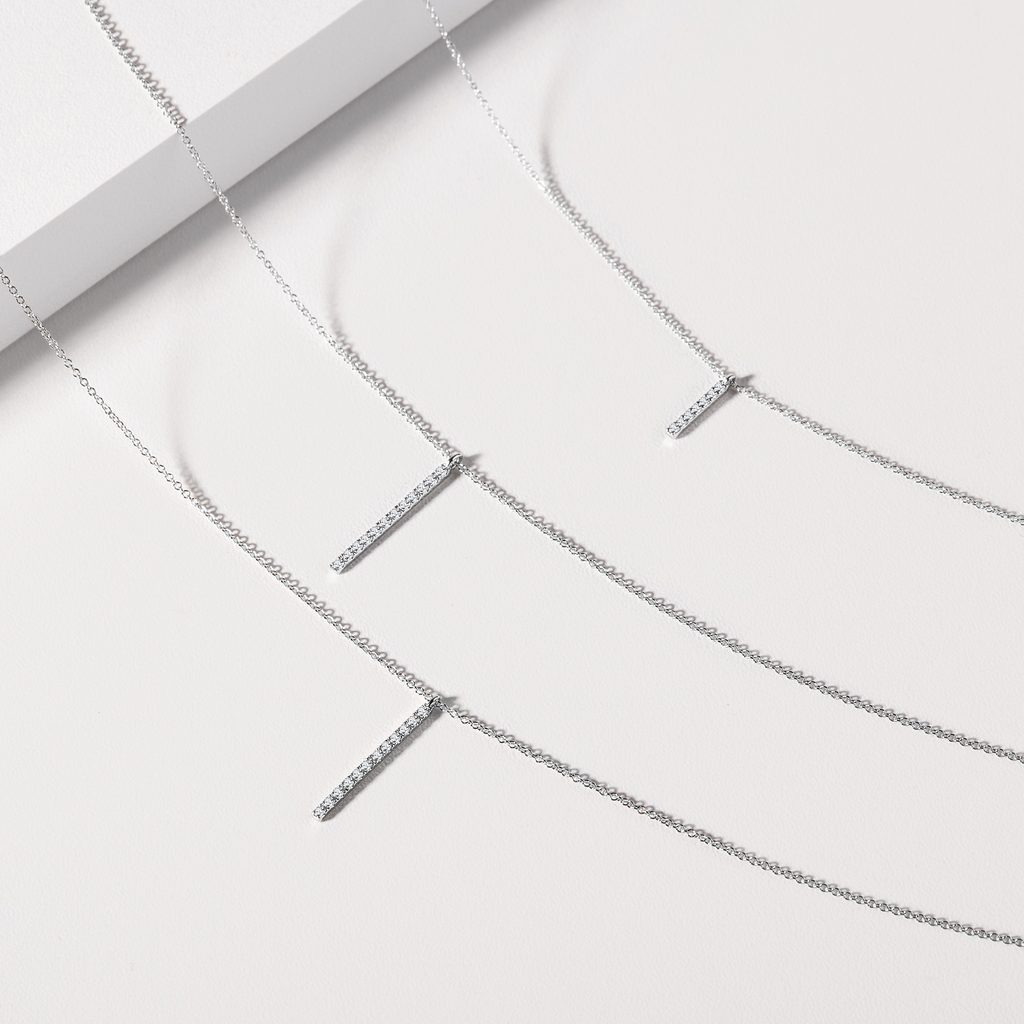 Diamond and Gold Bar Necklace with Spike | Return Sans | Irthly
