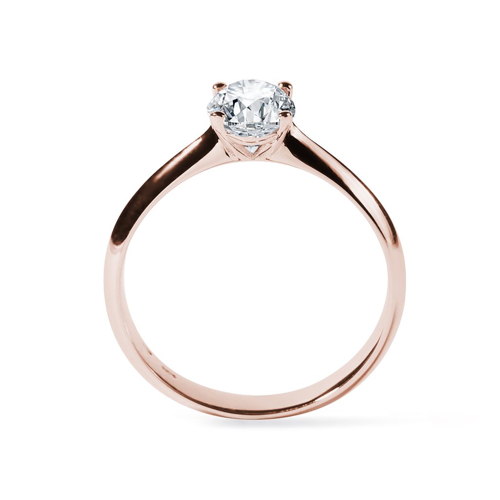 Zásnubný prsteň oválny diamant v ružovom zlate | KLENOTA