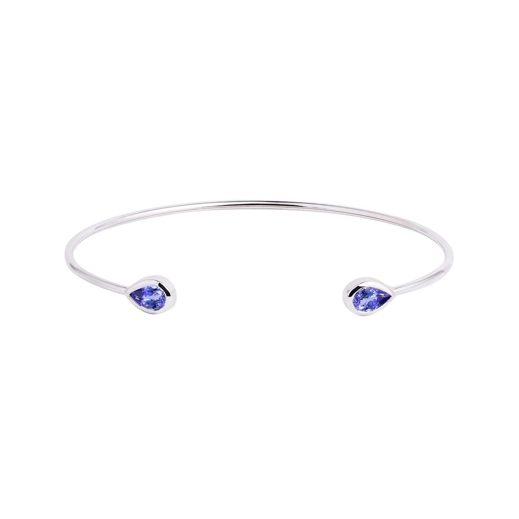 Buy Tanzanite and Multi Gemstone Floral Spray Bangle Bracelet in Platinum  Over Sterling Silver (7.25 In) 11.00 ctw at ShopLC.