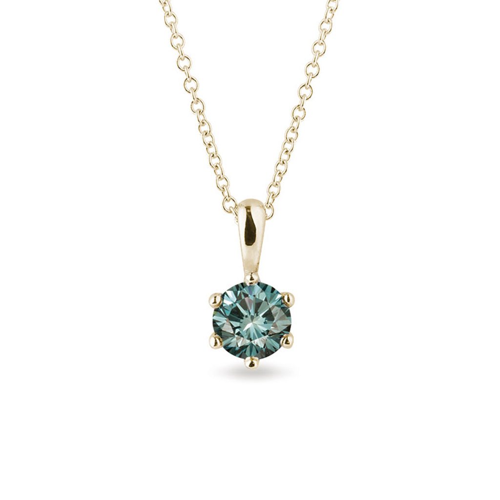 Blue Diamond Necklace in Gold | KLENOTA