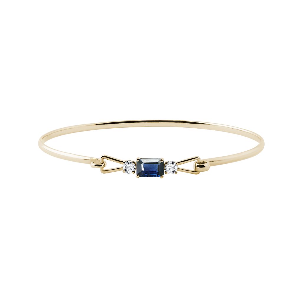 Sapphire and Diamond Bracelet in Yellow Gold | KLENOTA