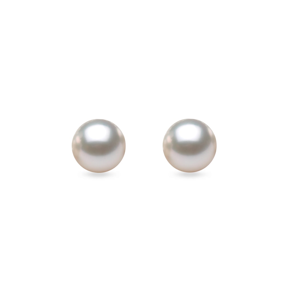 Kolczyki z perłami Akoya 6-7 mm z zapięciem z białego złota | KLENOTA