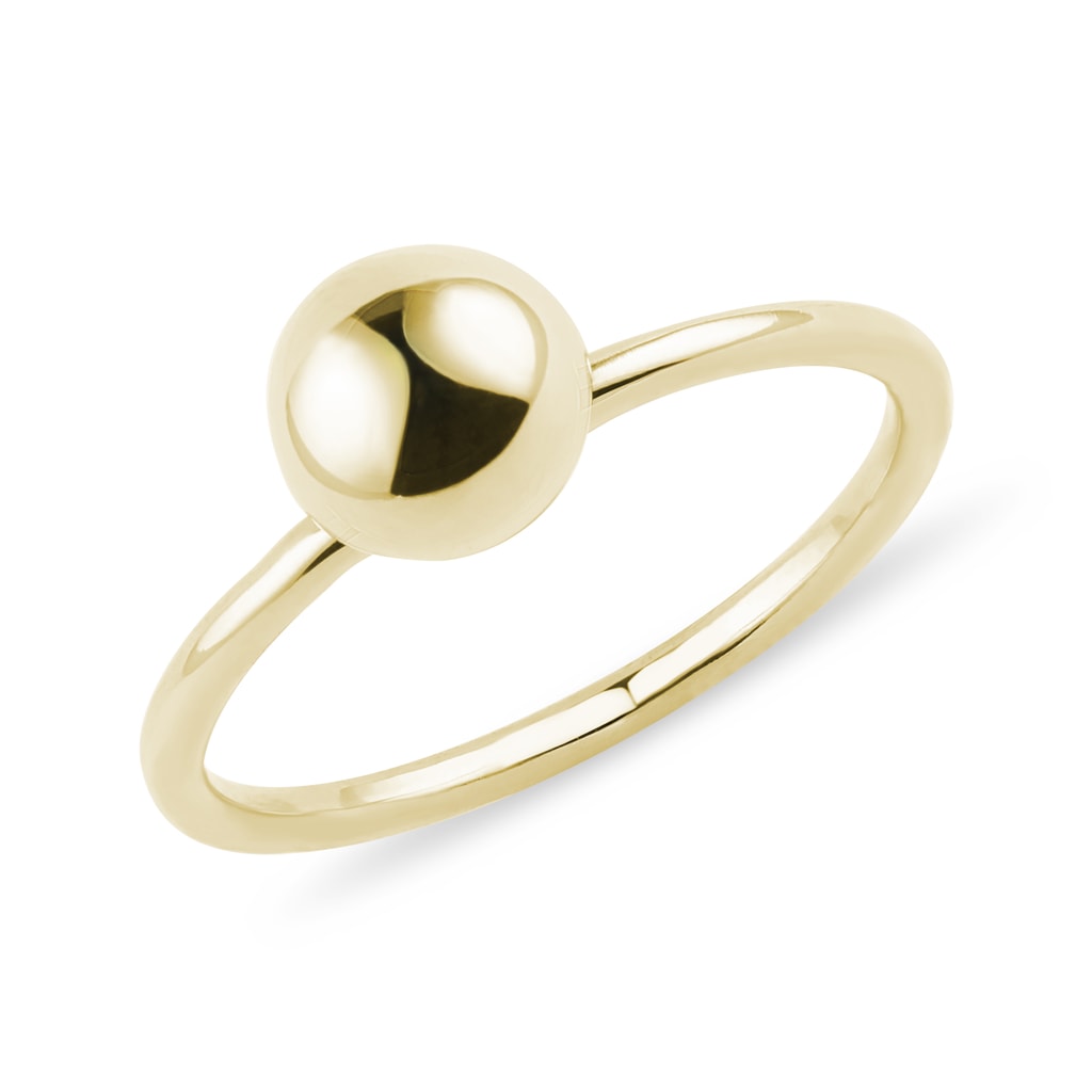 Classic Yellow Gold Ball Ring | KLENOTA
