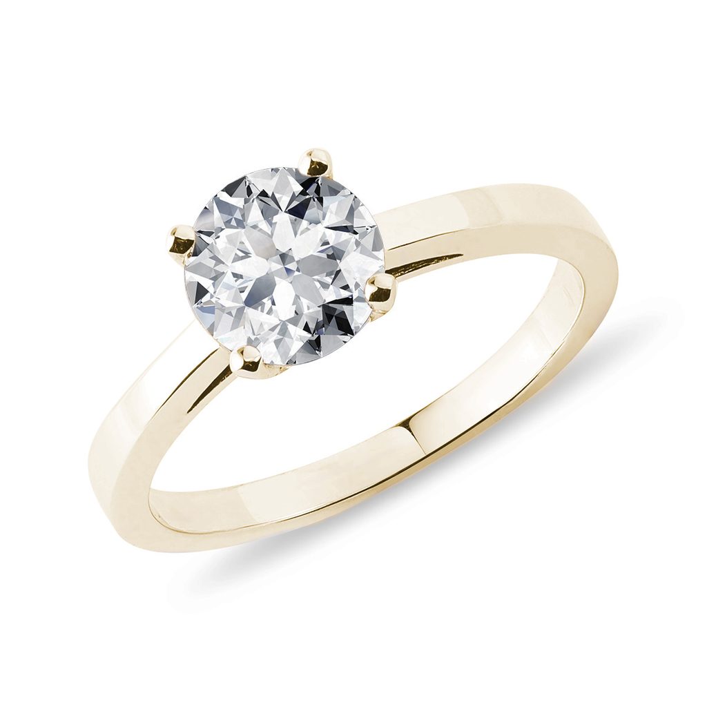 1 ct diamond engagement ring in yellow gold | KLENOTA