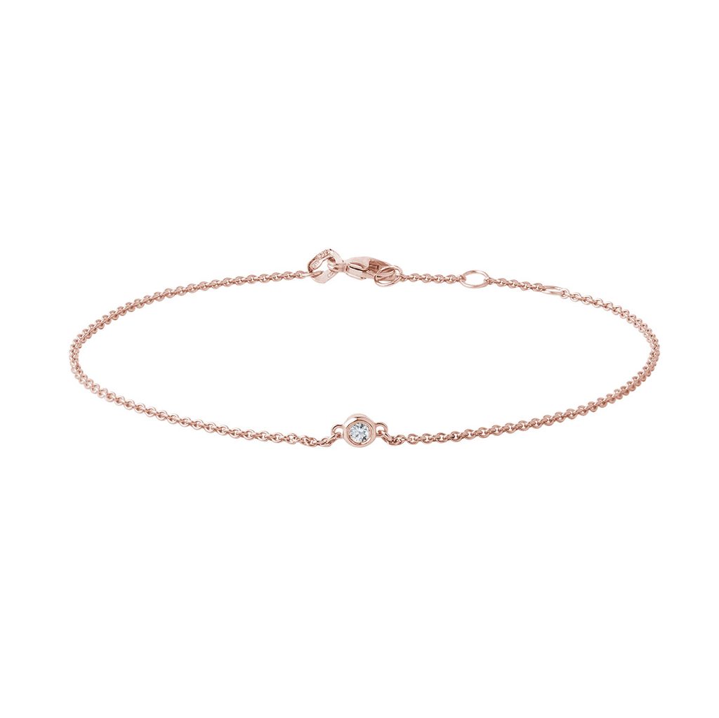 Delicate Diamond Bracelet in Rose Gold KLENOTA