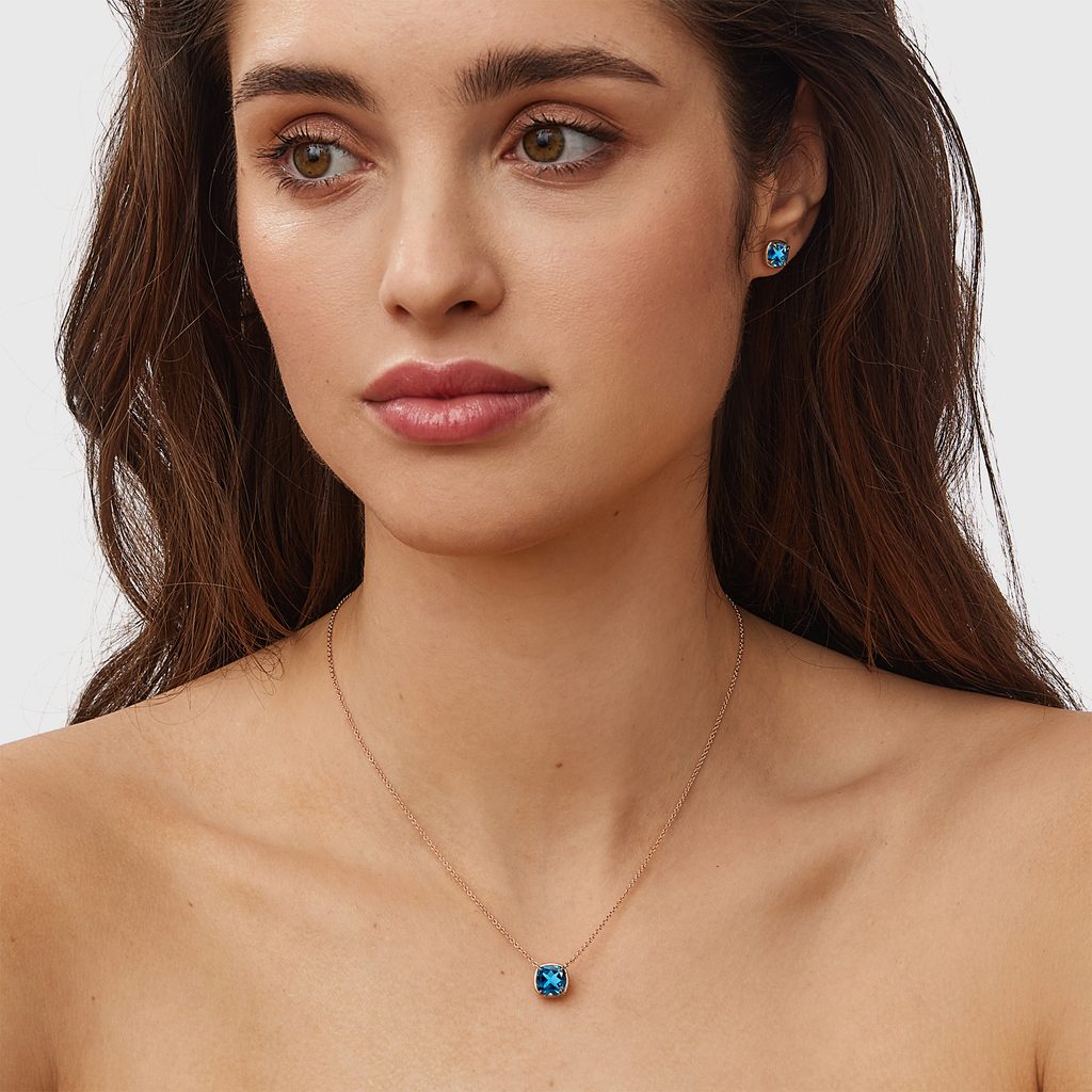 Light Blue Topaz Satellite Necklace – Sapphire and Leo