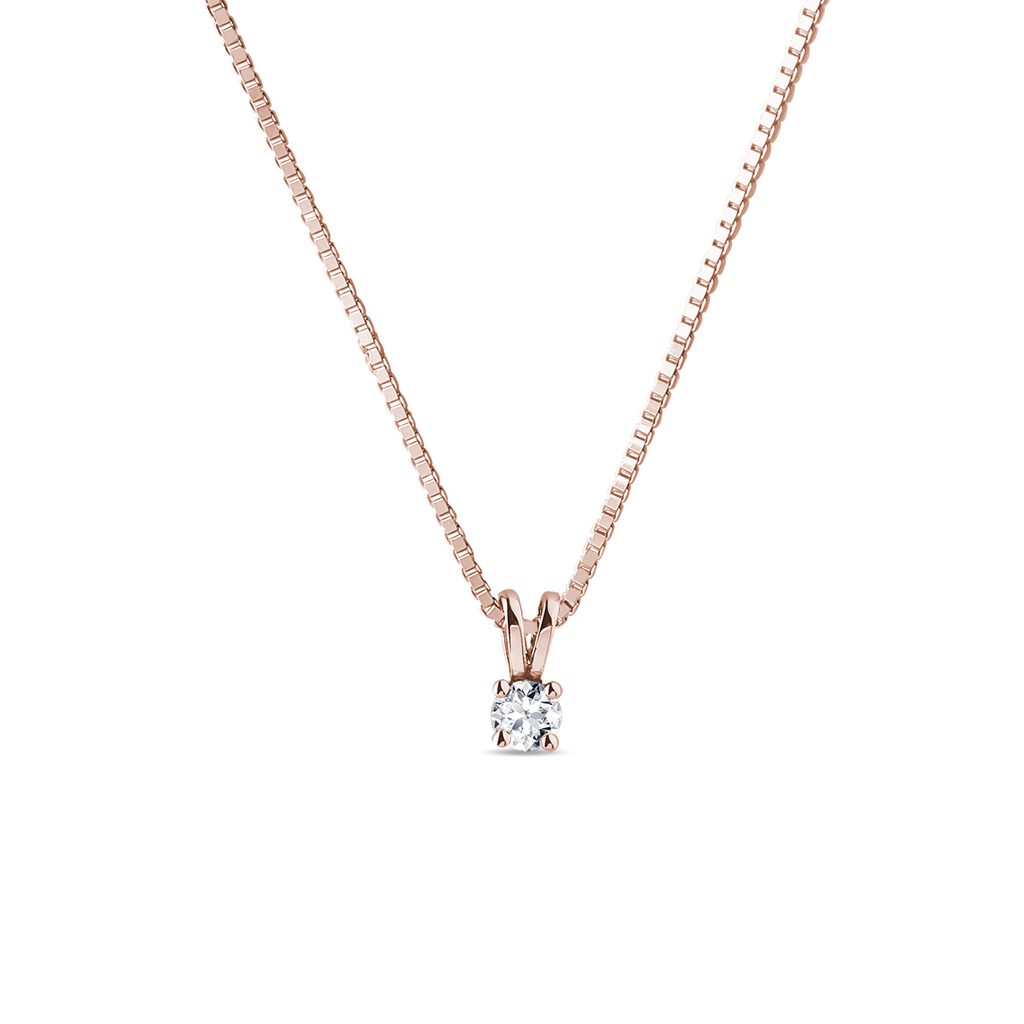 Classic Diamond Pendant in Rose Gold | KLENOTA