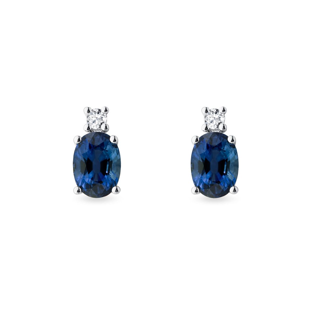 Buy Blue Sapphire Stone Stud With Pearl Earrings Online  W for Woman