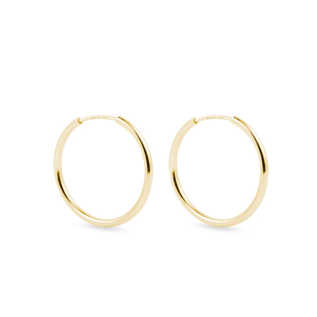 Gold hoop earrings 2 cm | KLENOTA