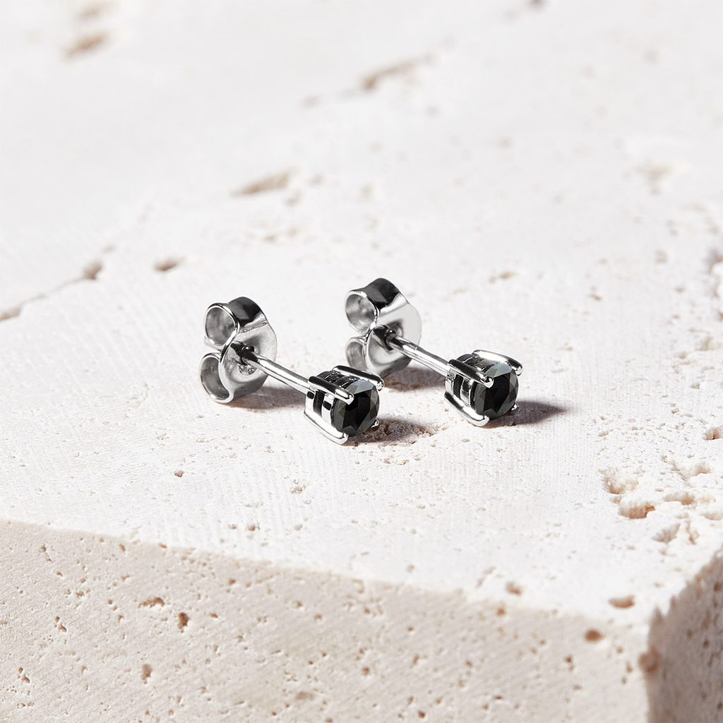 Small black diamond sales stud earrings