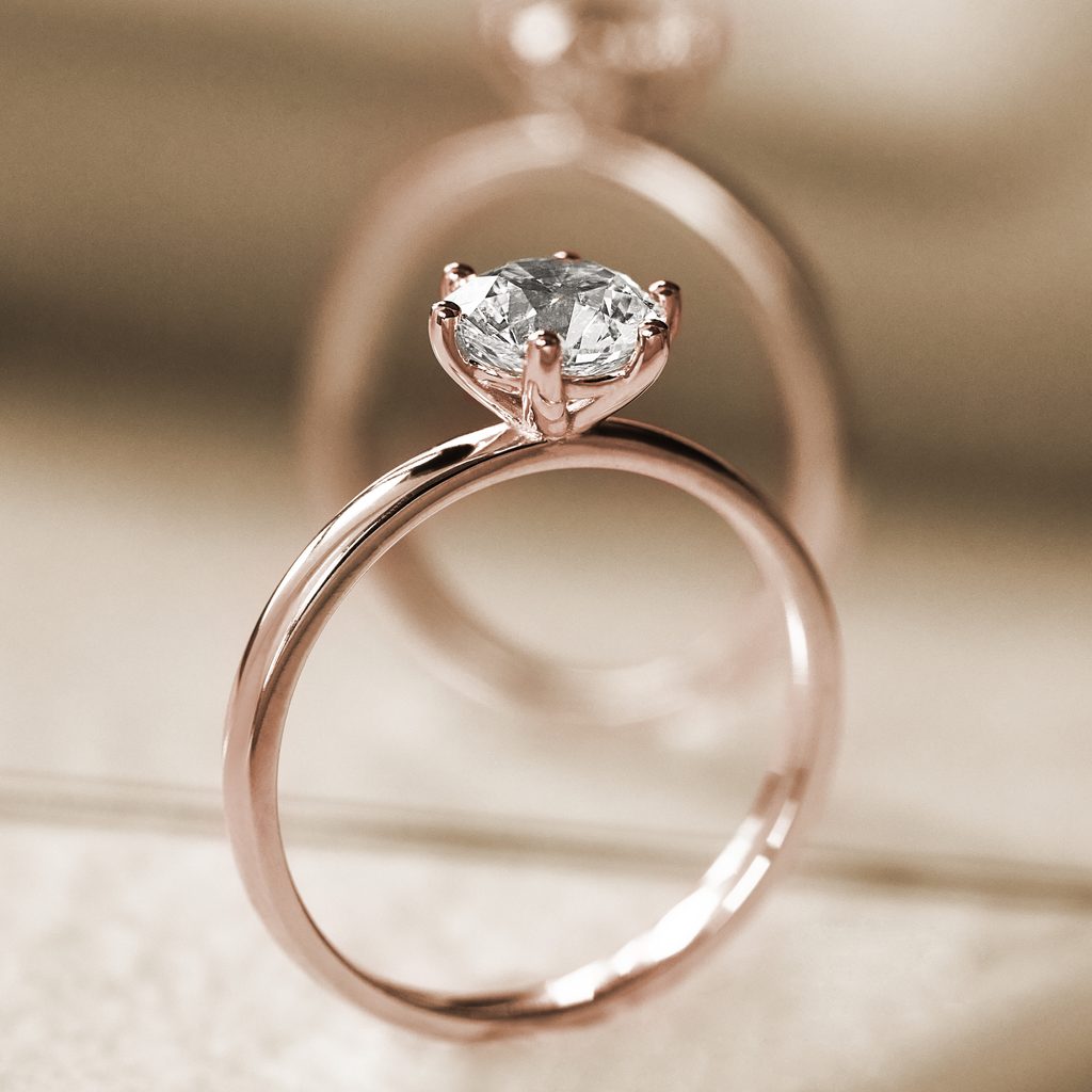 Solitaire Rings Tiffany Rose Gold Diamond Ring Tiffany Soleste