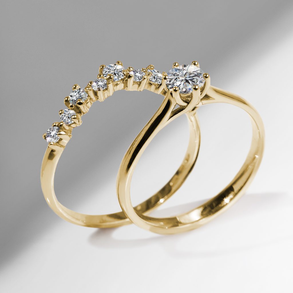 diamond engagement in gold | KLENOTA