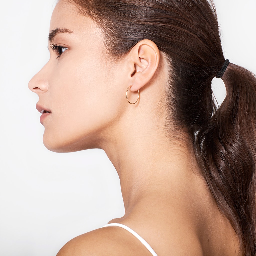2 cm rose gold hoop earrings | KLENOTA