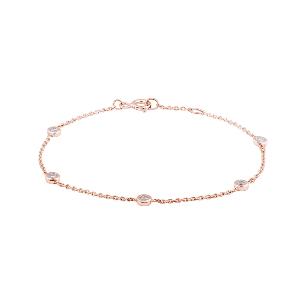 Minimalist Diamond Bracelet in Rose Gold | KLENOTA