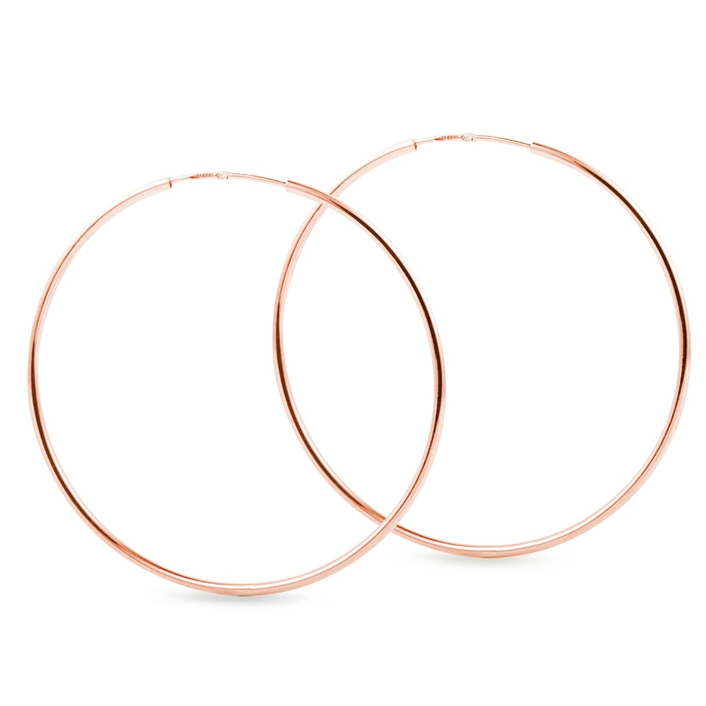 Náušnice kruhy z růžového zlata 4 cm | KLENOTA
