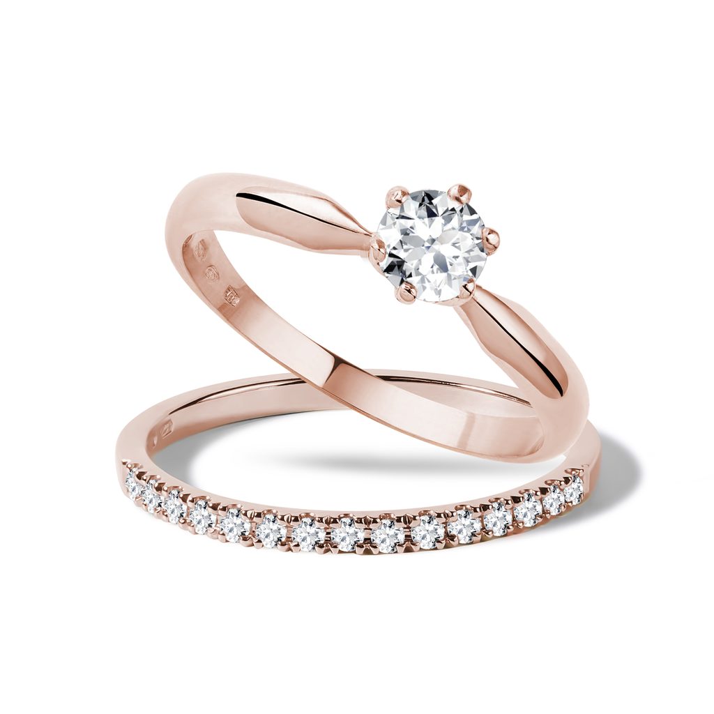 rechter zonsondergang baden Diamond engagement ring set in rose gold | KLENOTA