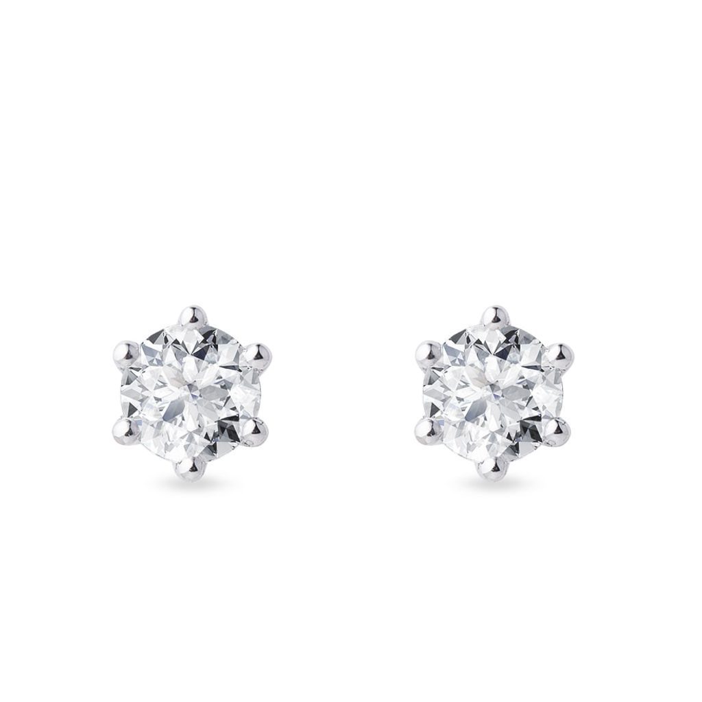1ct diamond stud earrings in white gold | KLENOTA