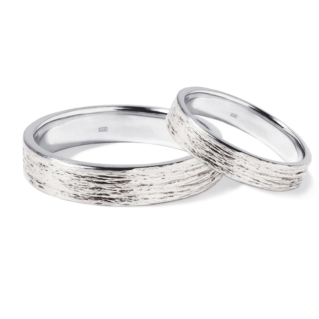 Originální snubní prsteny z bílého zlata | KLENOTA