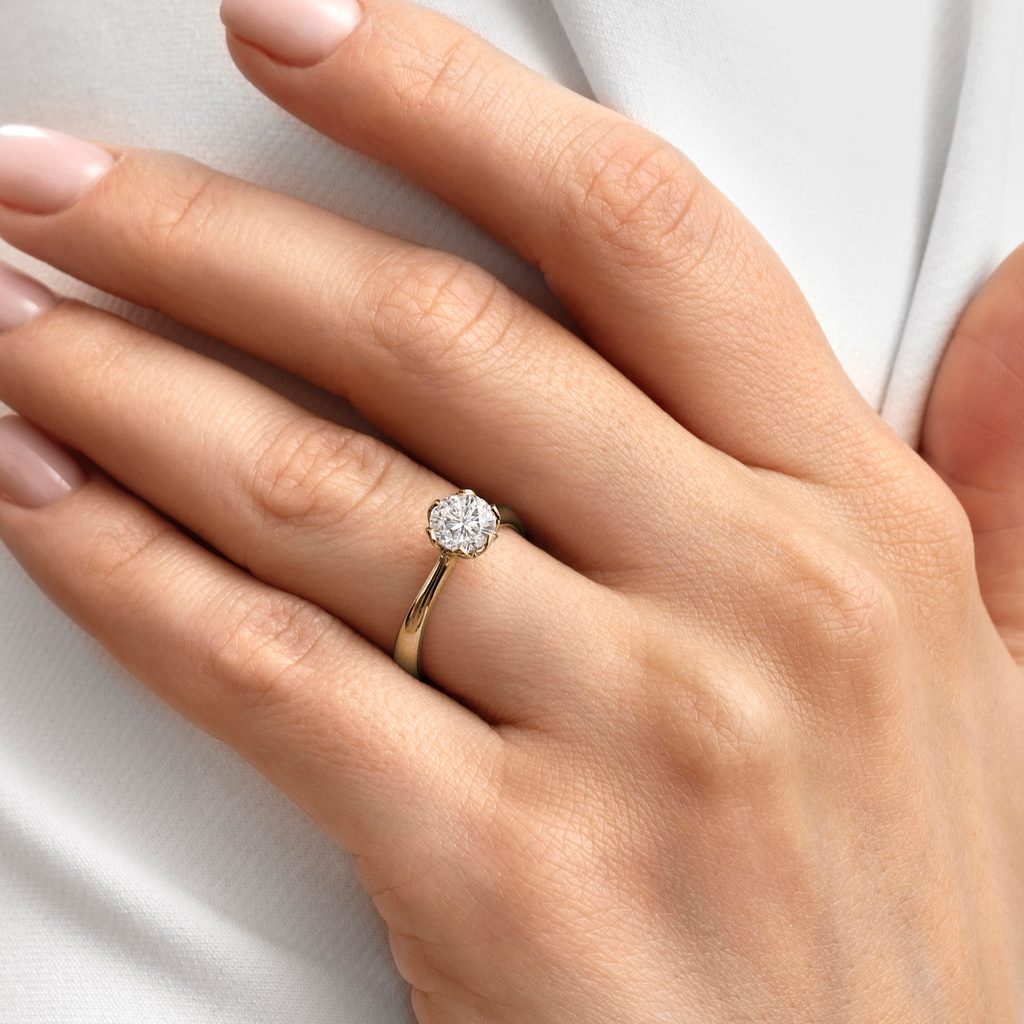 1 Carat Halo Forever Brilliant Moissanite Engagement Ring, Unique Doub –  mondi.nyc