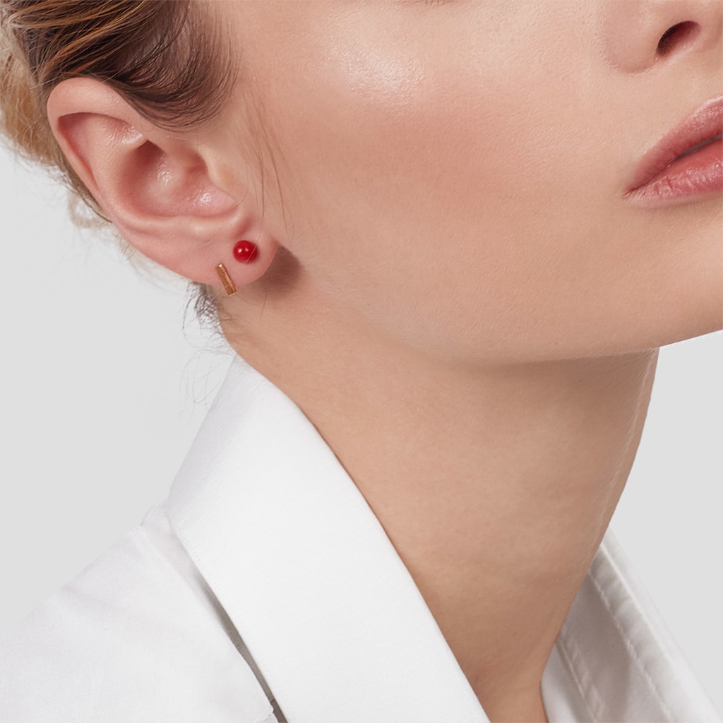 Boucles d'oreilles minimalistes en or rose 14 ct | KLENOTA