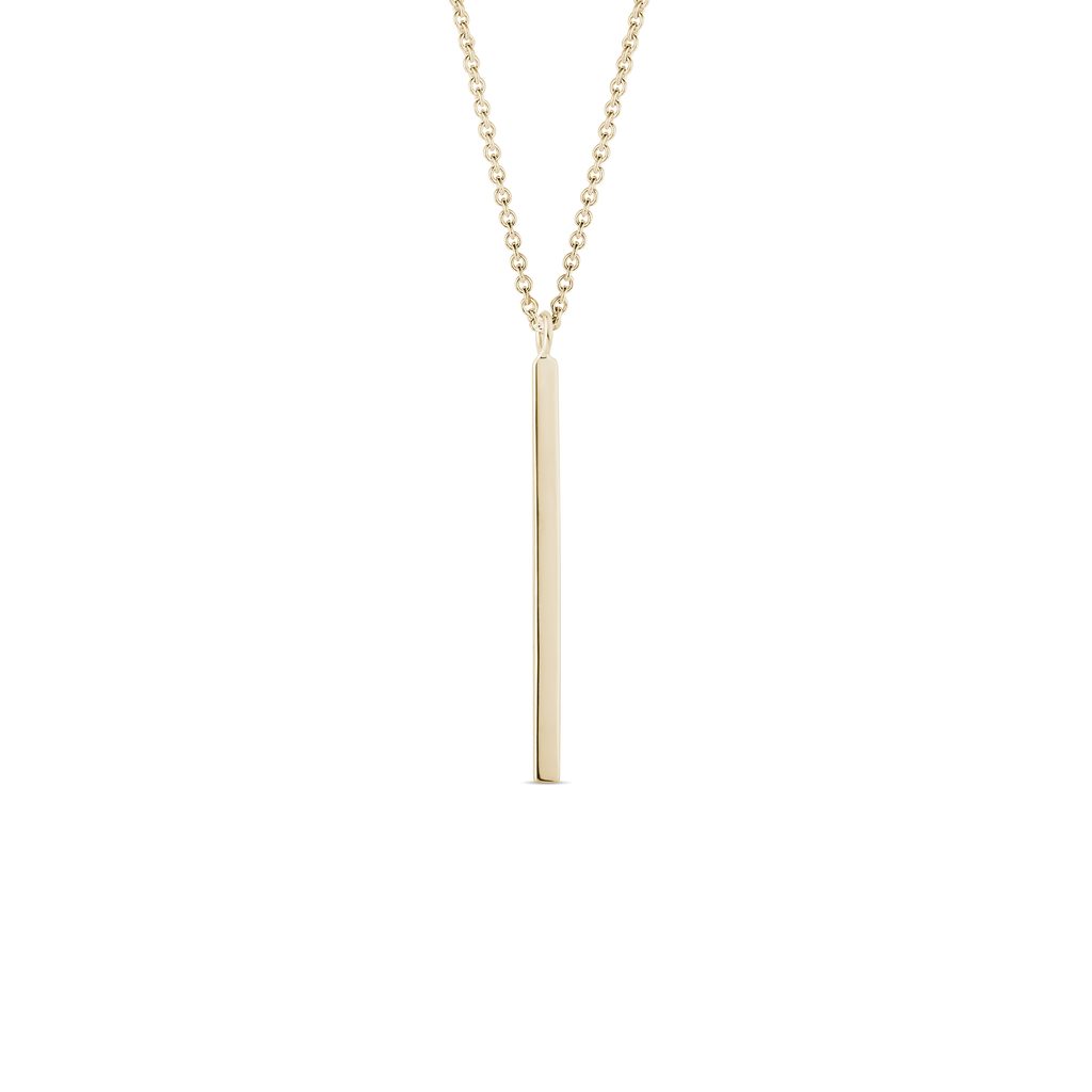 Smooth Gold Bar Necklace | KLENOTA