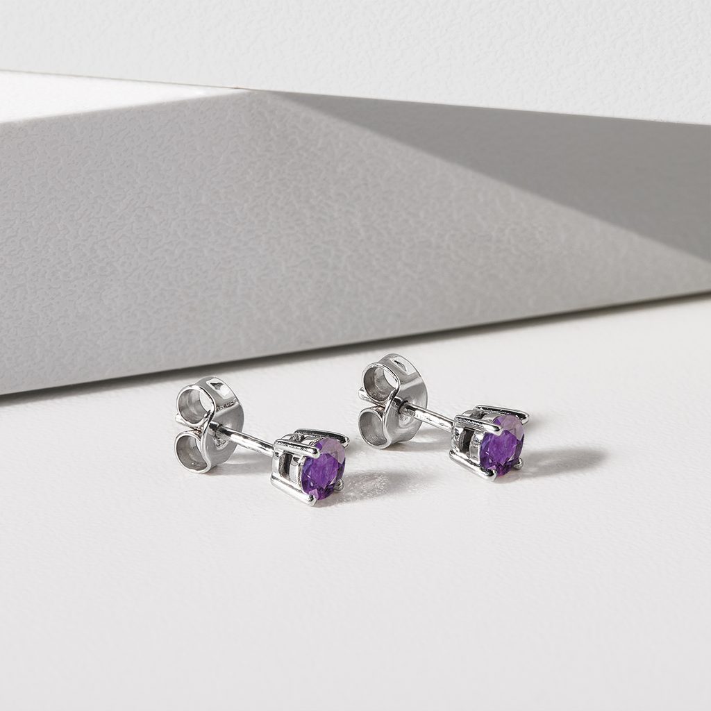 in Ohrstecker Amethyst KLENOTA | Weißgold