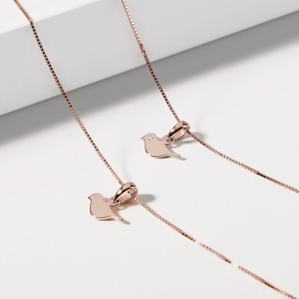 Rose gold sales bird necklace