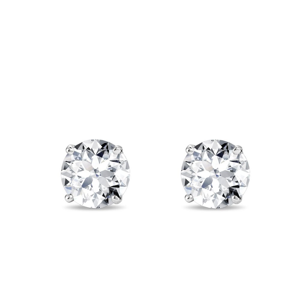 Luxury 1ct diamond earrings in white gold | KLENOTA