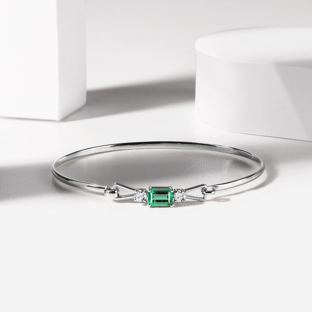 Amazon.com: U7 Green Tennis Bracelet 18K Gold Plated Link Chain Emerald  Cubic Zirconia Stone Crystal Bracelets for Women Girls: Clothing, Shoes &  Jewelry
