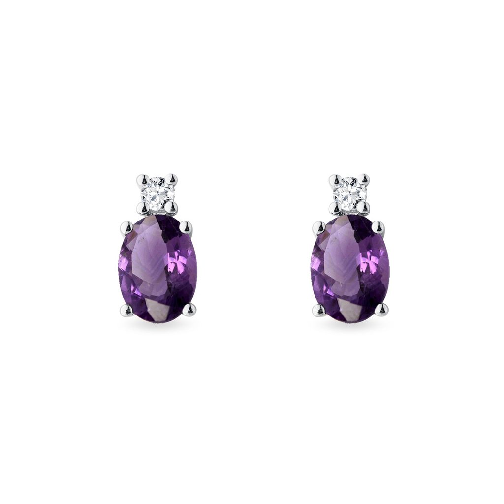 diamond and amethyst earrings