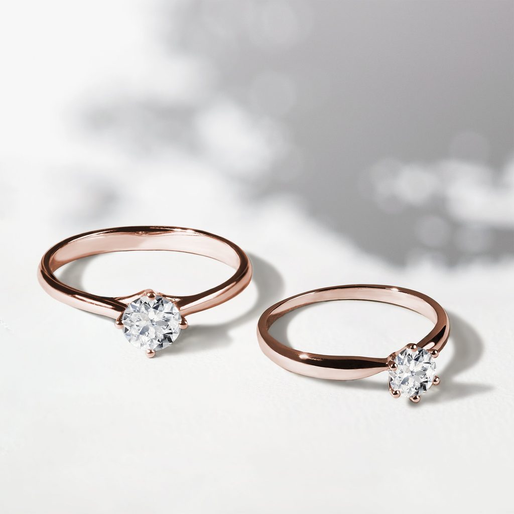 Half Carat diamond ring in rose gold | KLENOTA