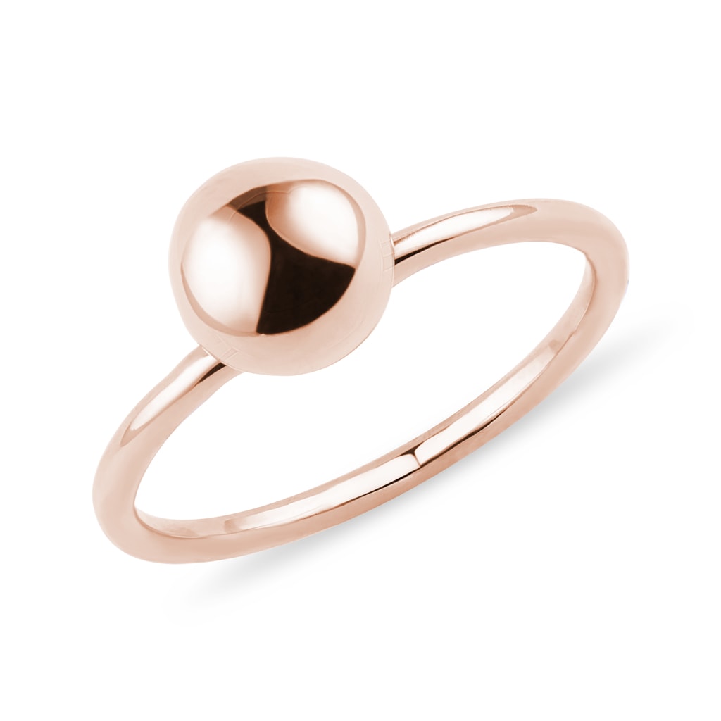 Freshwater Pearl Ring with Diamonds in Rose Gold KLENOTA