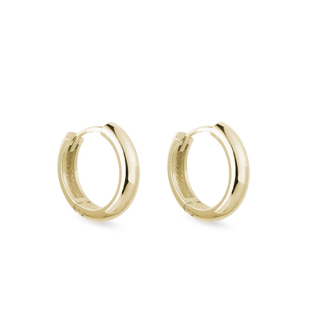 Minimalist Hoop Earrings in Yellow Gold | KLENOTA