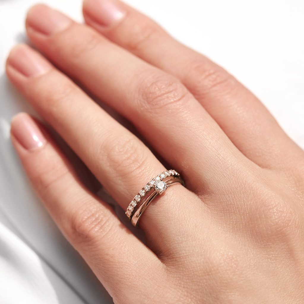 14k Gold dainty diamond Ring, Minimalist Diamond Ring, Minimalist  Engagement Ring, Dainty Diamond Ring, Small Engagement