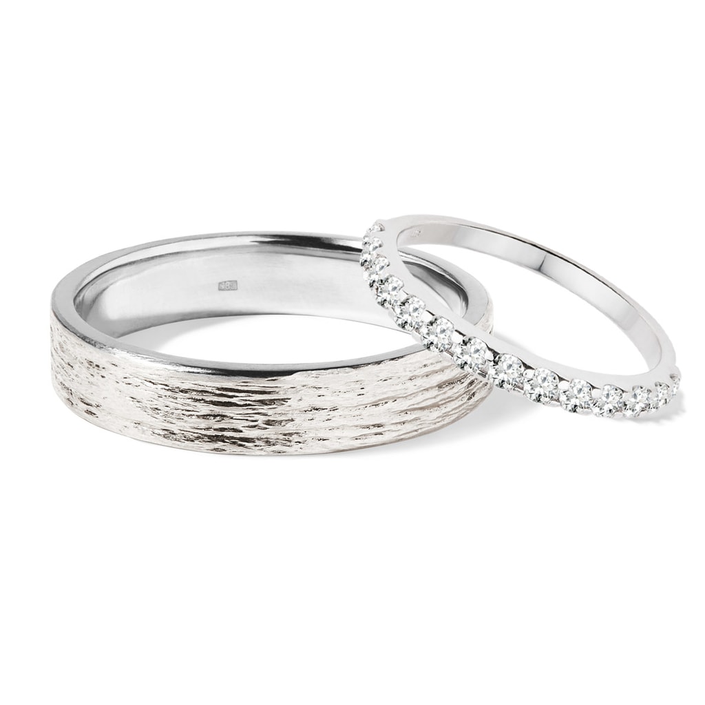 Diamantové snubní prsteny z bílého zlata | KLENOTA