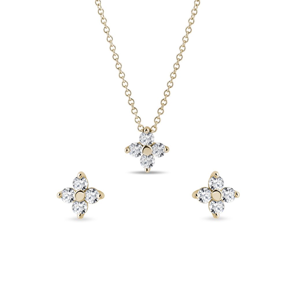 Diamond and Mother of Pearl Clover Pendant Necklace | HX Jewelry
