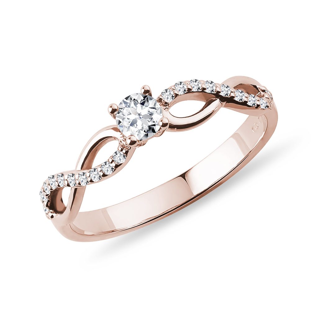 Diamond infinity Ring in Rose Gold | KLENOTA