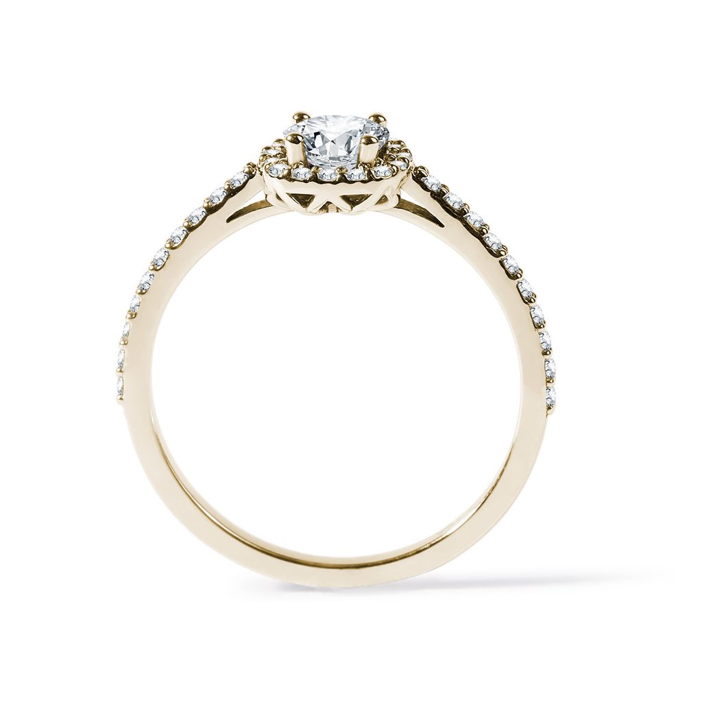 Diamantový zásnubný prsteň zo žltého zlata | KLENOTA