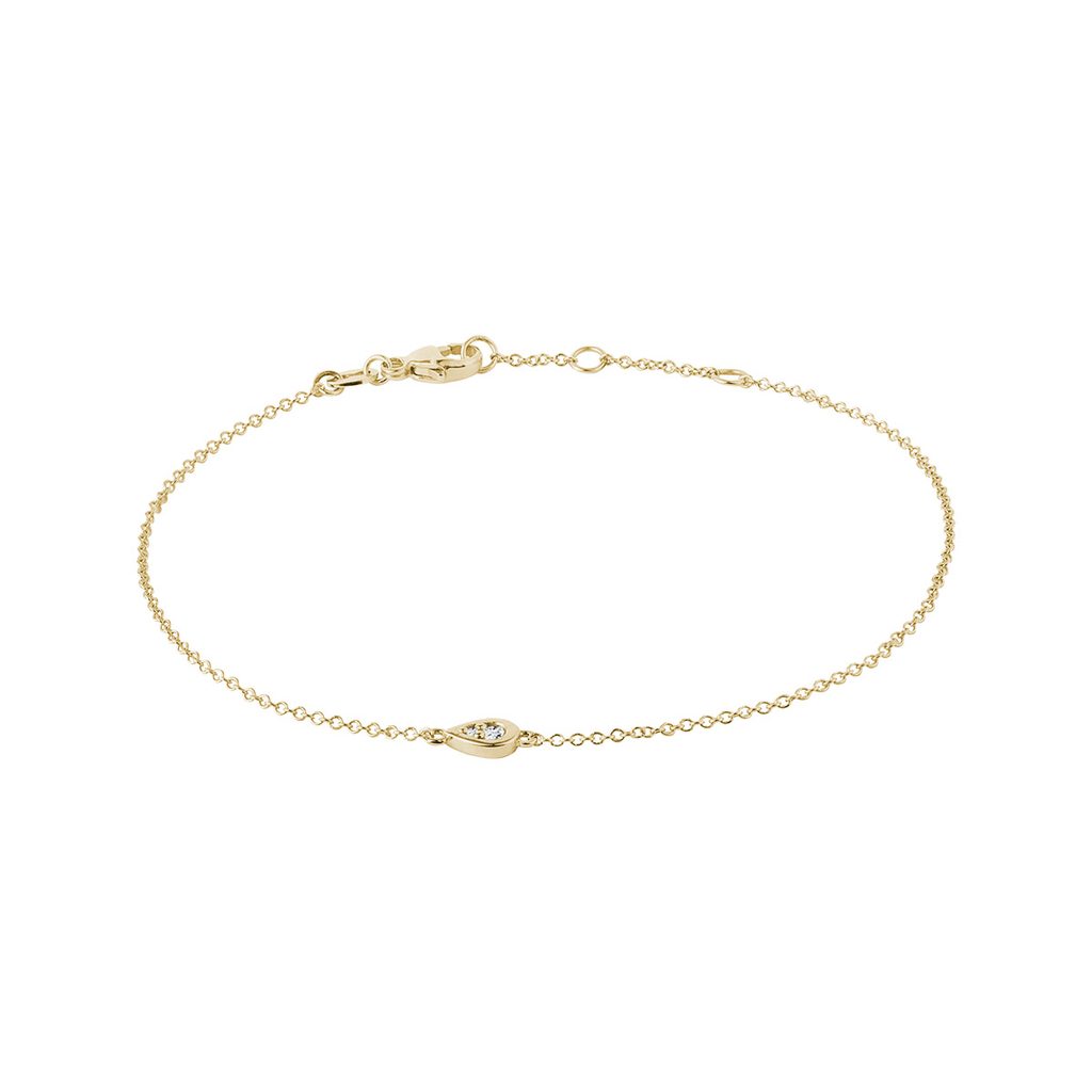 Diamond drop bracelet in gold | KLENOTA
