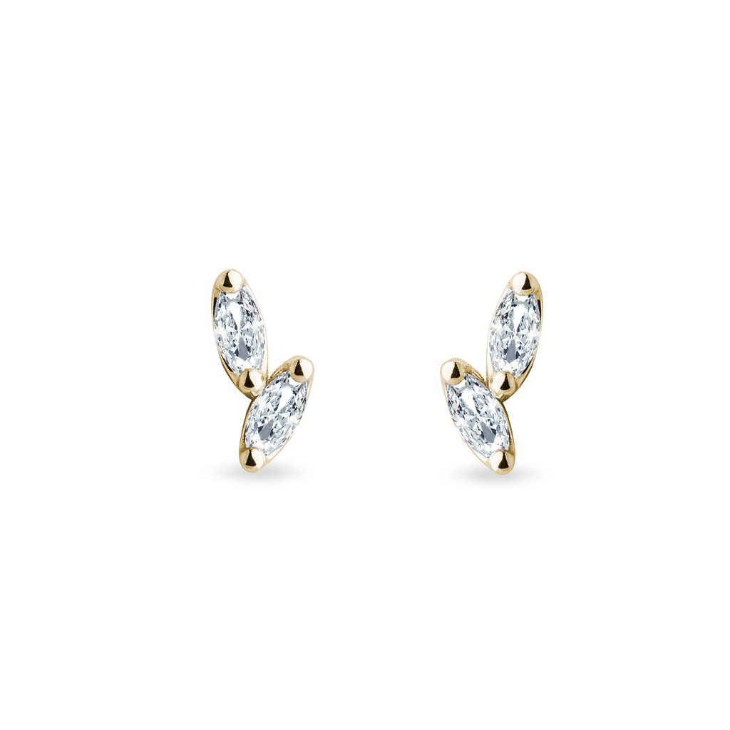 18K Yellow Gold Tapered Diamond Stud Earring | Pachchigar Jewellers  (Ashokbhai)