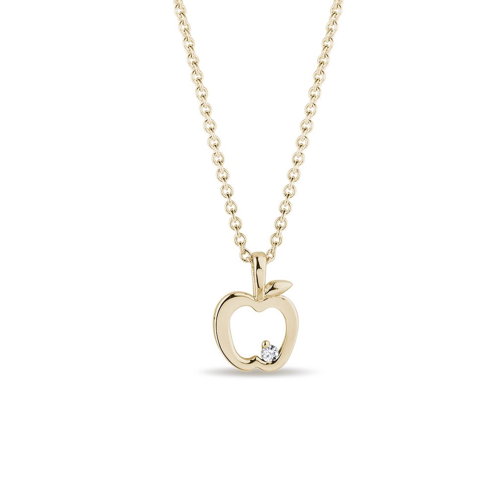 Apple necklace in 14k yellow gold | KLENOTA