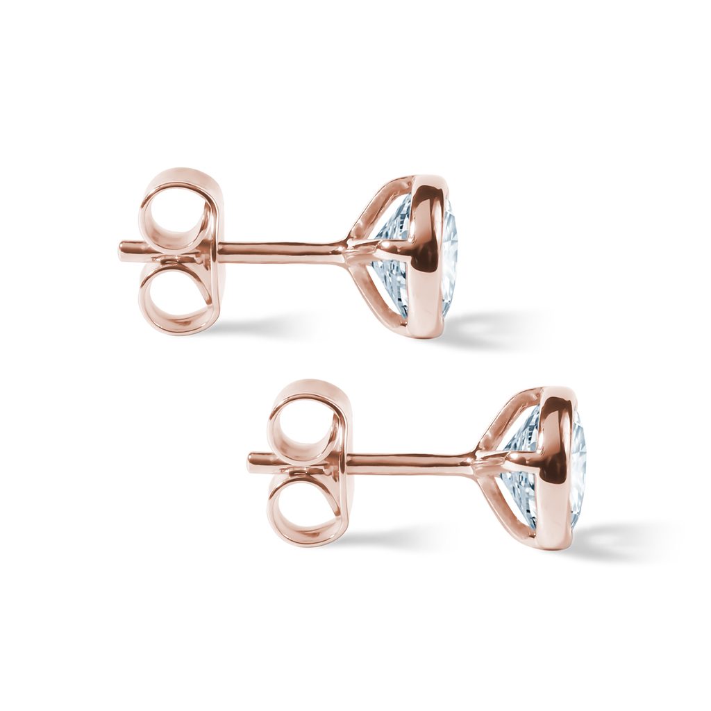 Aquamarine earrings in rose gold | KLENOTA