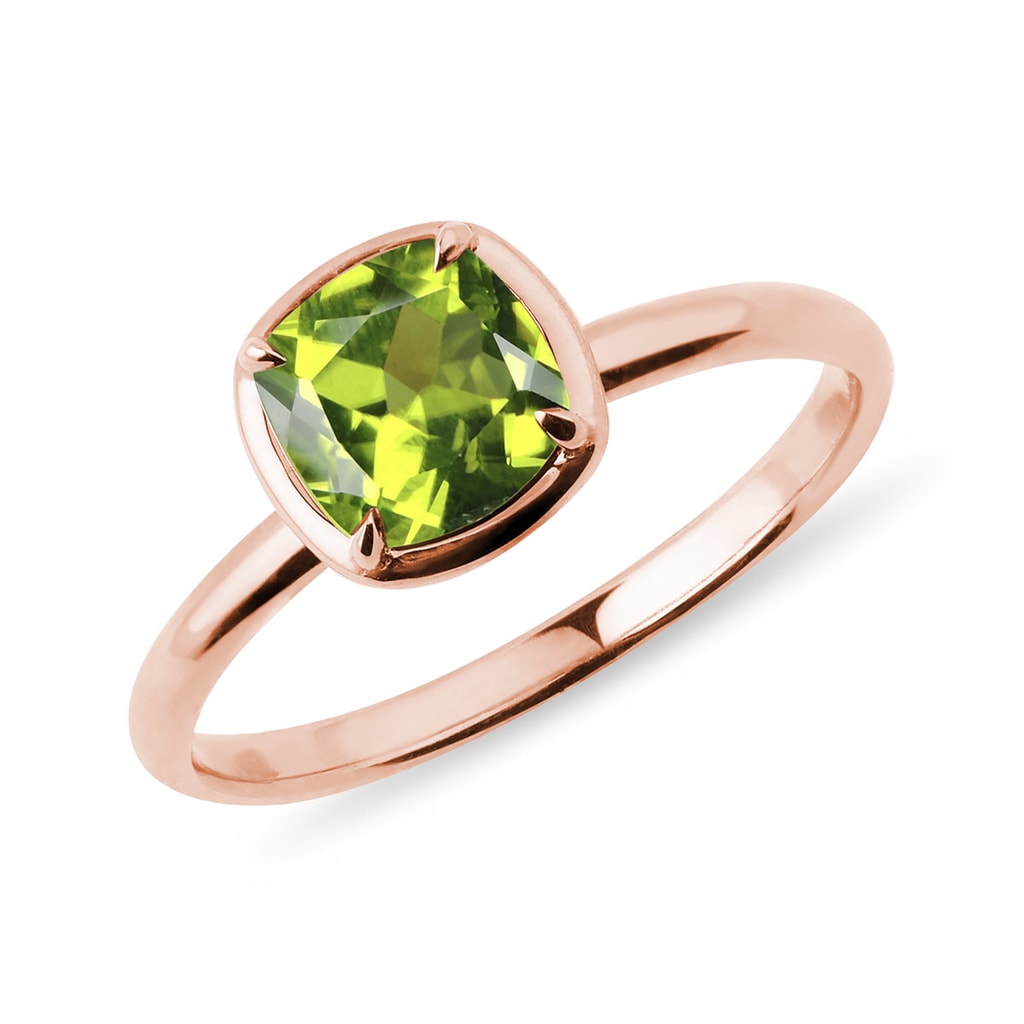 Olivine ring in rose gold | KLENOTA
