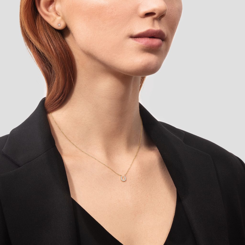 Women's Diamond Horseshoe Clavicle Chain Versatile Personality Neckla |  Titanium necklace, Designer pendant necklace, Womens necklaces