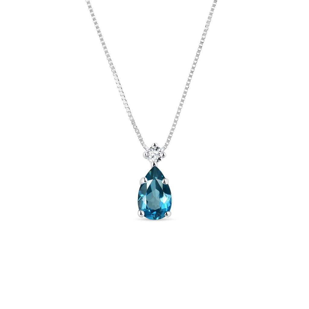 london blue topaz pendant white gold